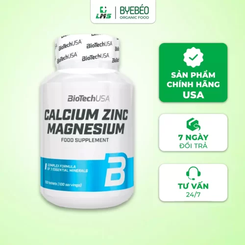 Viên uống bổ sung Canxi Magie Kẽm Calcium Zinc Magnesium Biotech