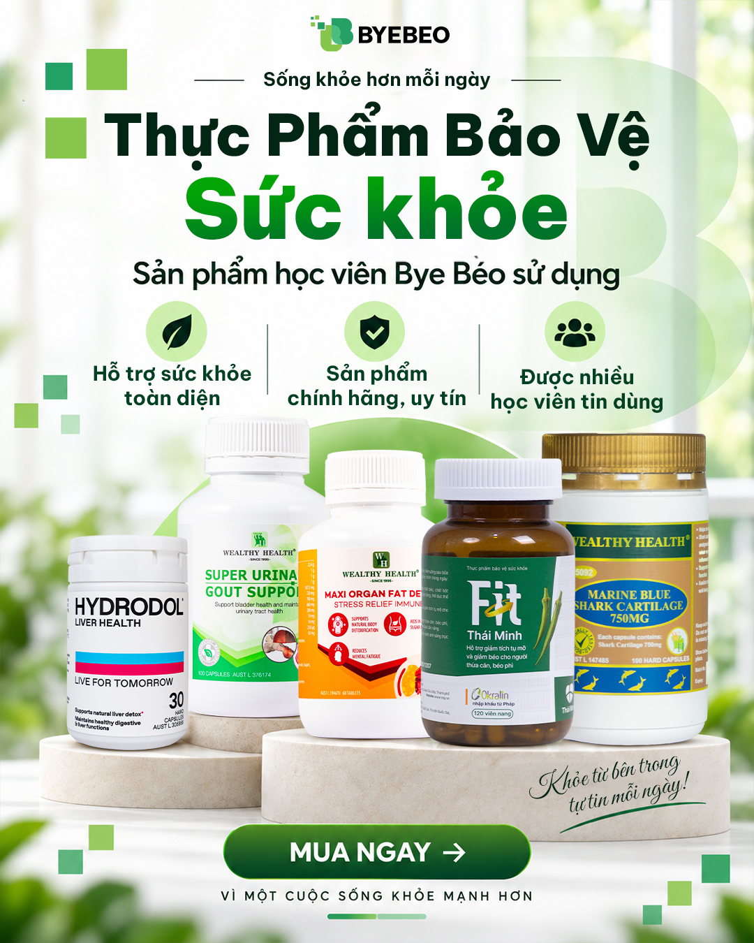 Thực phẩm bổ sung Bye Béo trên điện thoại