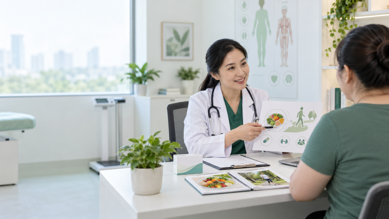 Bác sĩ tư vấn kế hoạch điều trị béo phì toàn diện có thuốc GLP-1